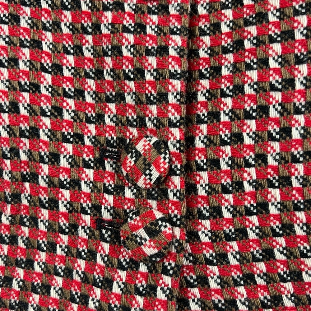 Loft Swing Jacket Womens 6 Boxy Houndstooth Tweed Red Black Career - Picture 3 of 13